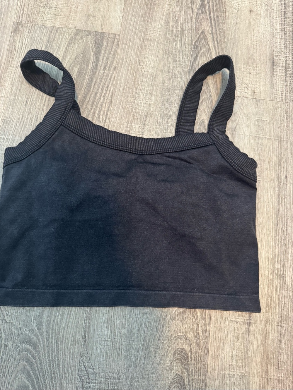 Yogalicious Black Ribbed Crop Cami